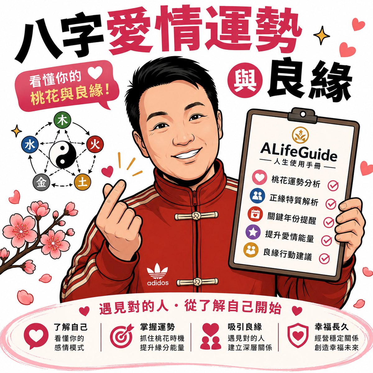 八字愛情運勢測算|流年桃花符